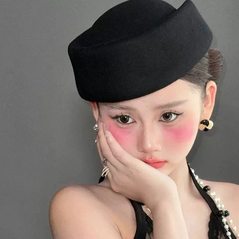 MATKINHHOT - Nón - Mũ nồi nhỏ Hepburn Style Công Nương tiếp viên hàng không cổ điển sang trọng lãng 