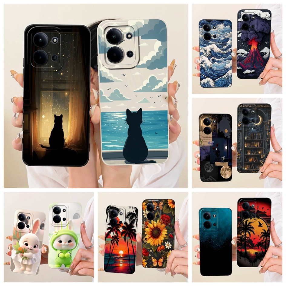 Dành Cho Xiaomi Redmi 15C 4G Ốp Lưng Redmi 15C 5G Vỏ Sáng Tạo Mèo Hoạt Hình Silicon Mềm Mờ Cản Trên 