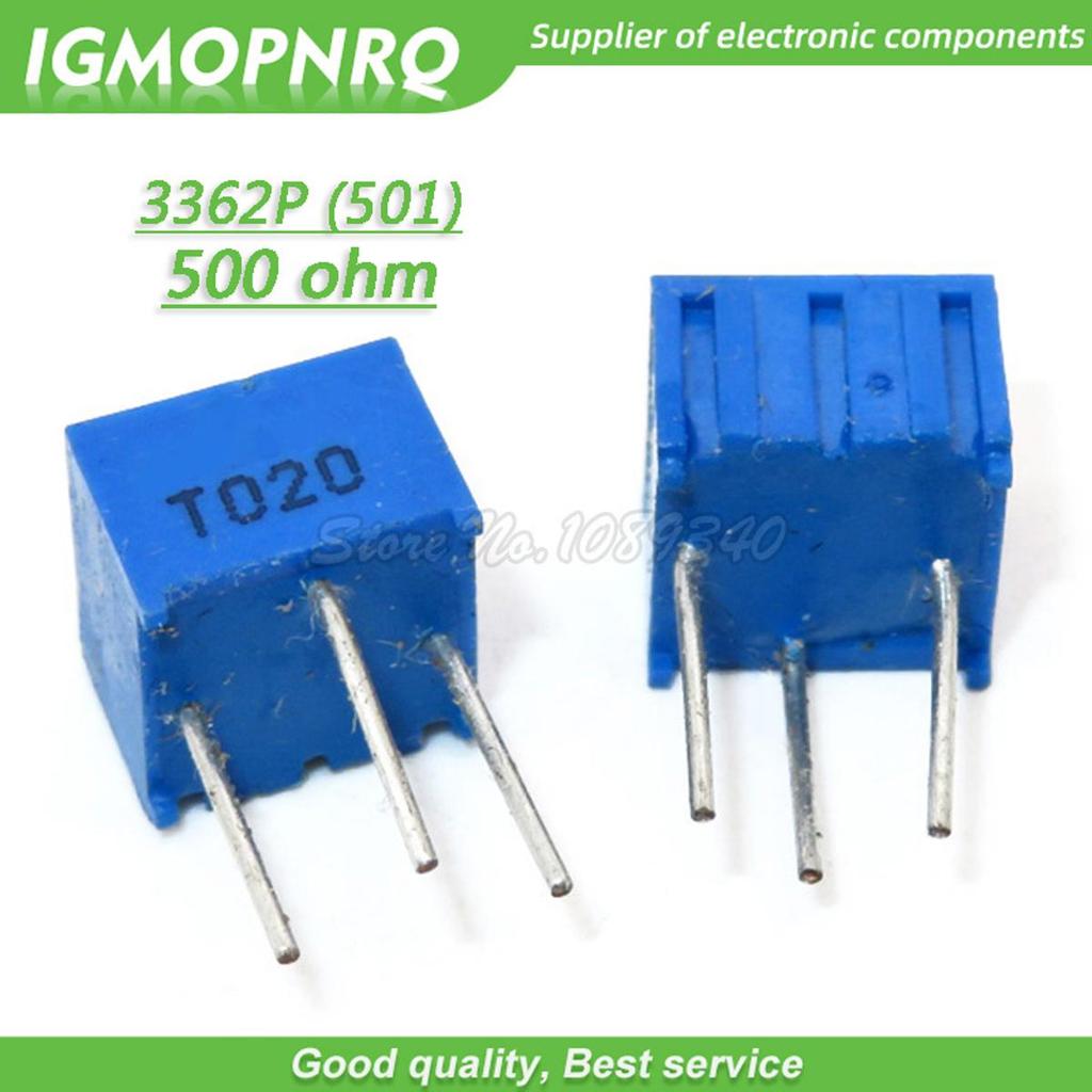 10 Cái 3362P-501LF 3362P 501 500R ohm Tông Đơ Tông Đơ Điện Áp Biến Điện Trở 3362p-1-501