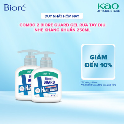 Combo 2 Gel Rửa Tay Biore GUARD Dịu Nhẹ Kháng Khuẩn 250ml