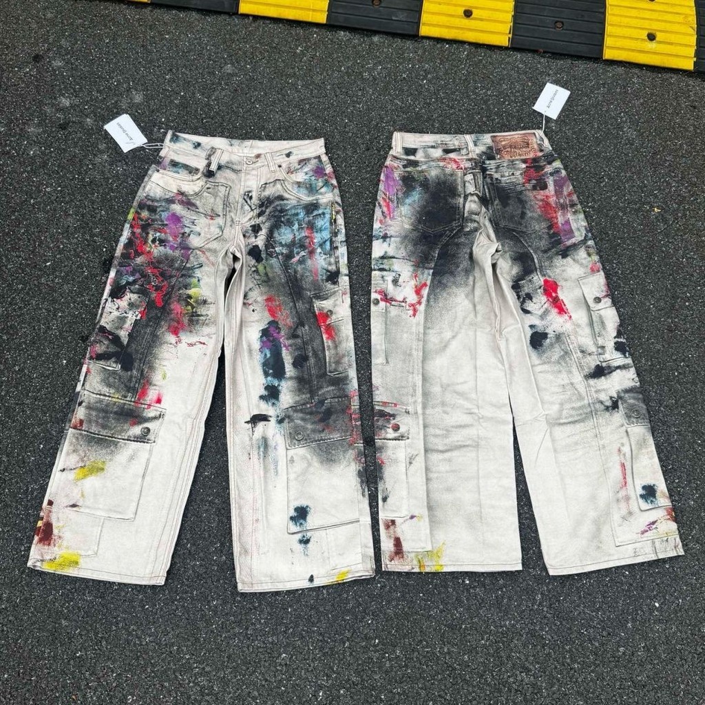 Acne studio1981 Phong cách mới Loose Splash Ink Jeans
