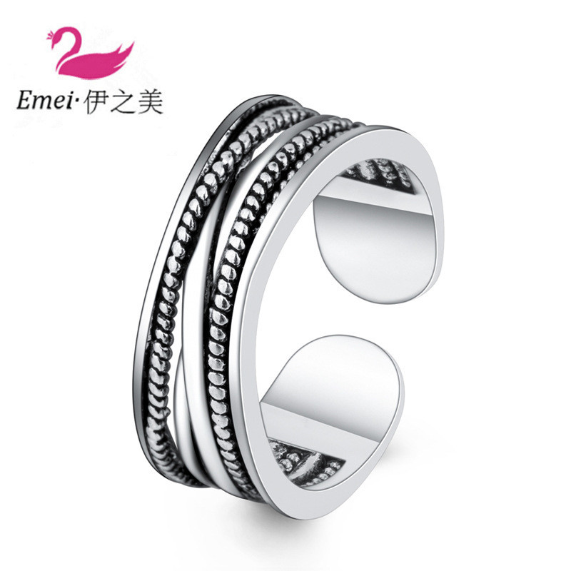 Nhẫn Hoa Nữ Retro Đau Khổ Nhẫn Bạc Thái Thắt Nút Mở Nhẫn Bạc Cổ#7. 5alshi #