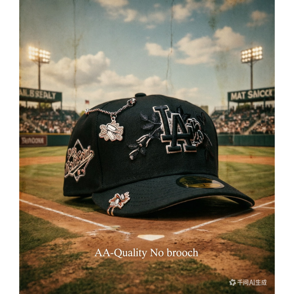 Bán chạy AA-NEW ERA 9FIFTY BLACK LOS ANGELES DODGERS W / ROSE Mũ bóng chày có thể điều chỉnh, MỚI ER