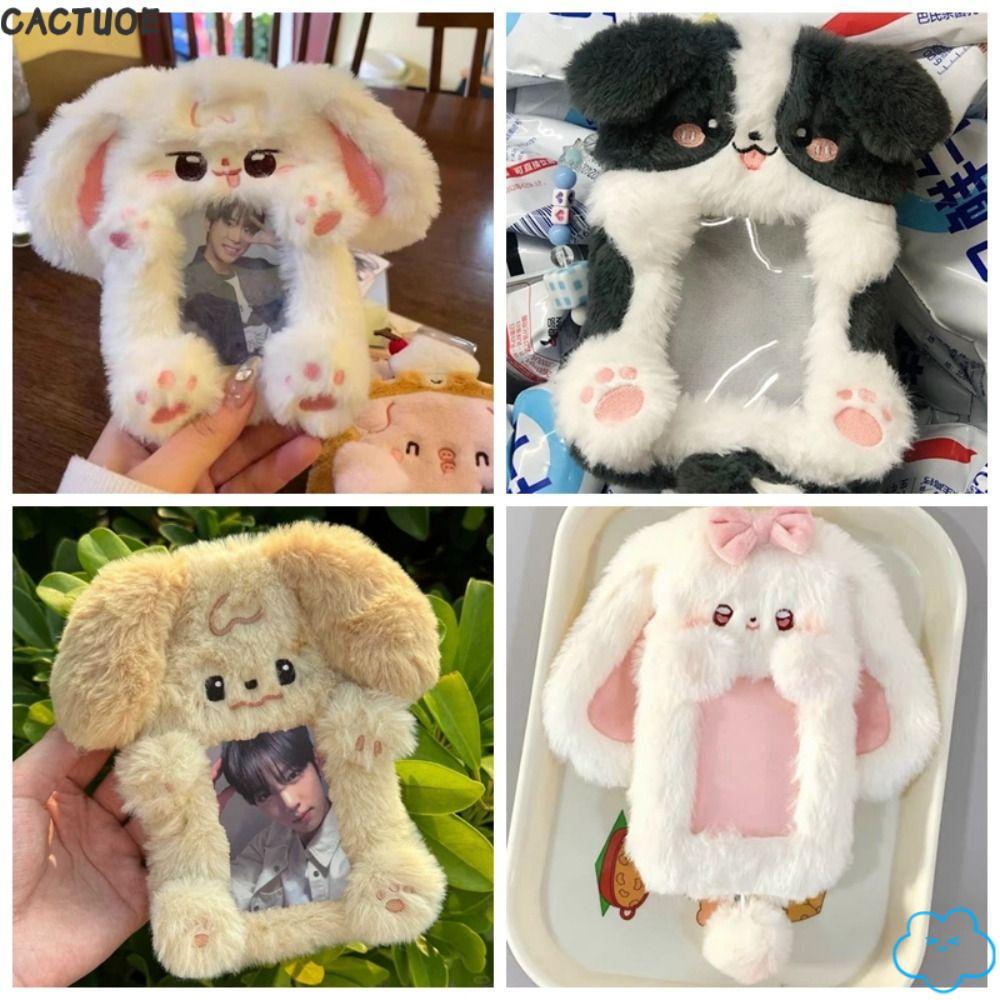 CACTUOE Photocard, Sang Trọng Tai Thỏ / Border Collie Photo Card Holder, Hoạt Hình Đa Năng Thẻ Tay