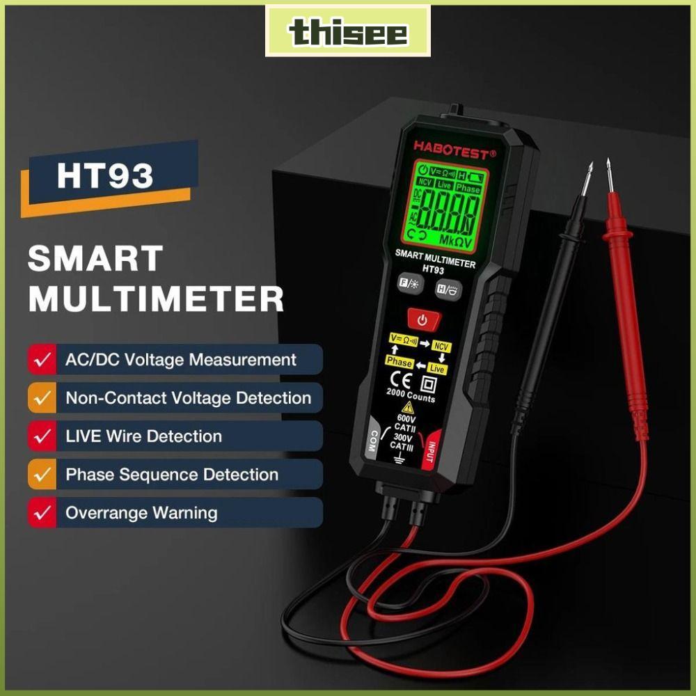 Máy kiểm tra đếm THISEPH, Tự động định tuyến 2000 Đếm Đồng hồ vạn năng kỹ thuật số HT93, Đồng hồ đo 