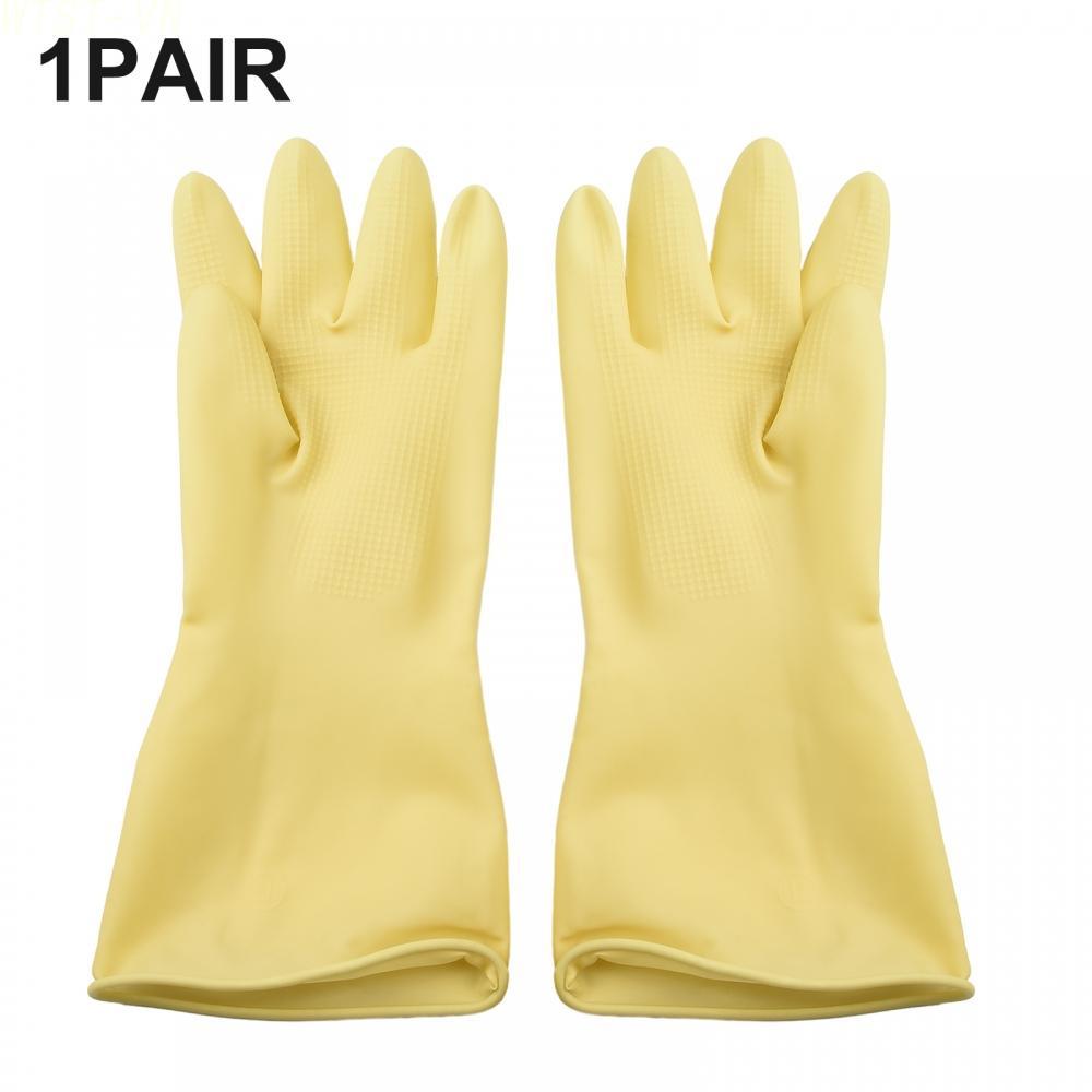 Industrial Gloves Alkali Anti-acid Natural Latex Yellow Durable Anti-slip