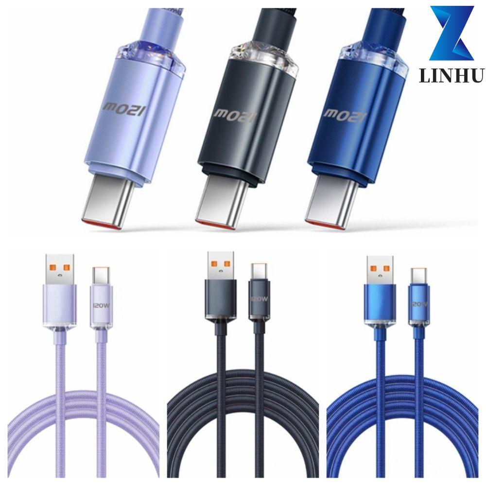 LINHU Dây sạc nhanh LINHU 120W 6A, Cáp USB Type C USB C 120W USB Type C, Cáp Type C 120W 6A Sạc nhan