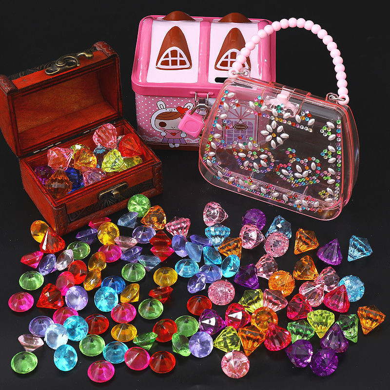 Same Style as#Children's Gem Toy Crystal Diamond Girl Plastic Acrylic Colorful Love Treasure Girl Pr