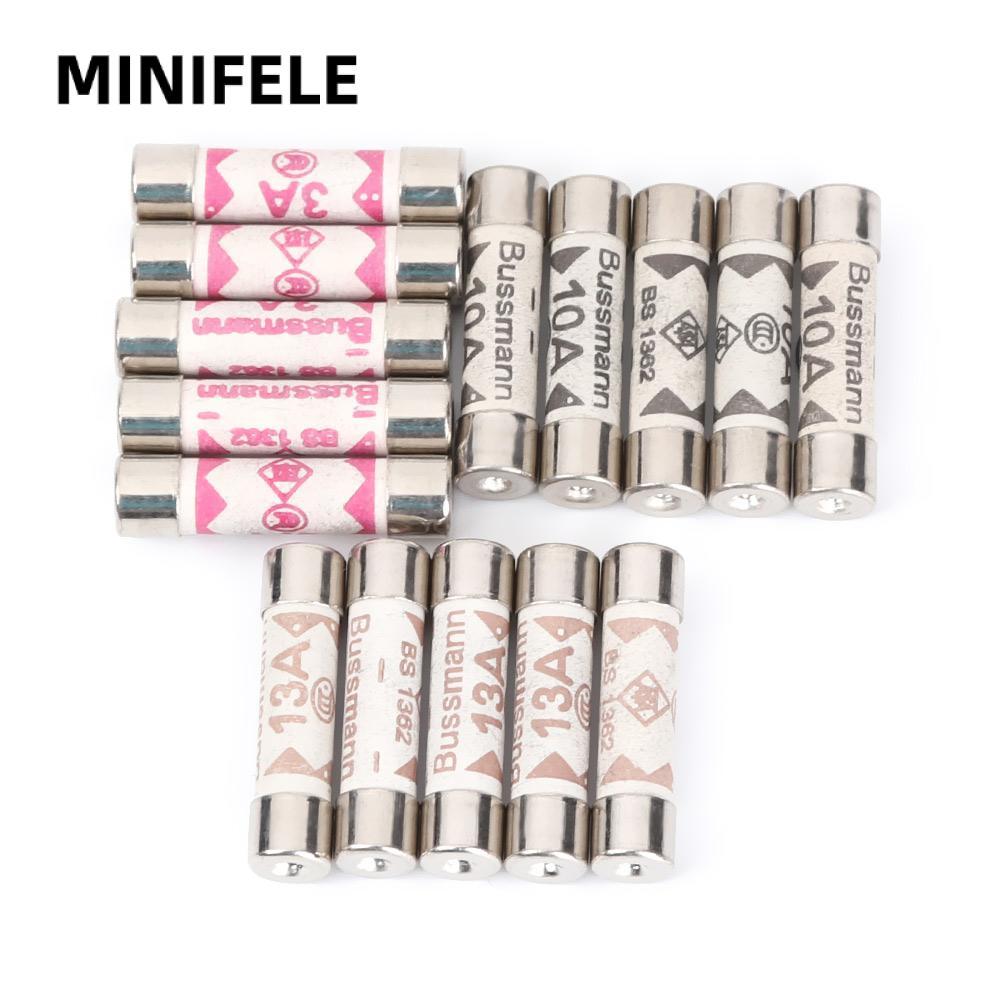 MINIFELE 10 Chiếc Cầu Chì Gốm Nhà Giữ Chính Cắm BS1362