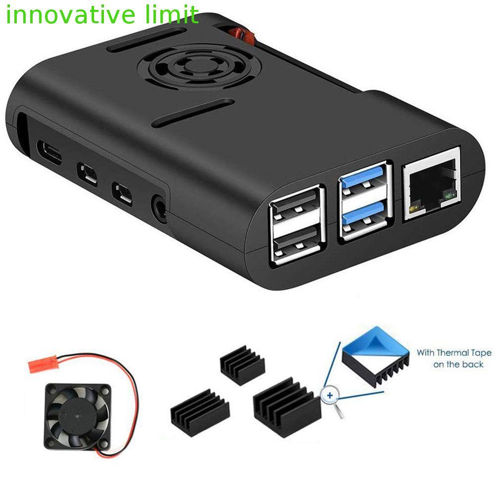 Ốp lưng DYRUIZA Bền bỉ Hữu ích Tản nhiệt cho Raspberry Pi 4 Model B, Pi 4B, Pi 4 có quạt làm mát
