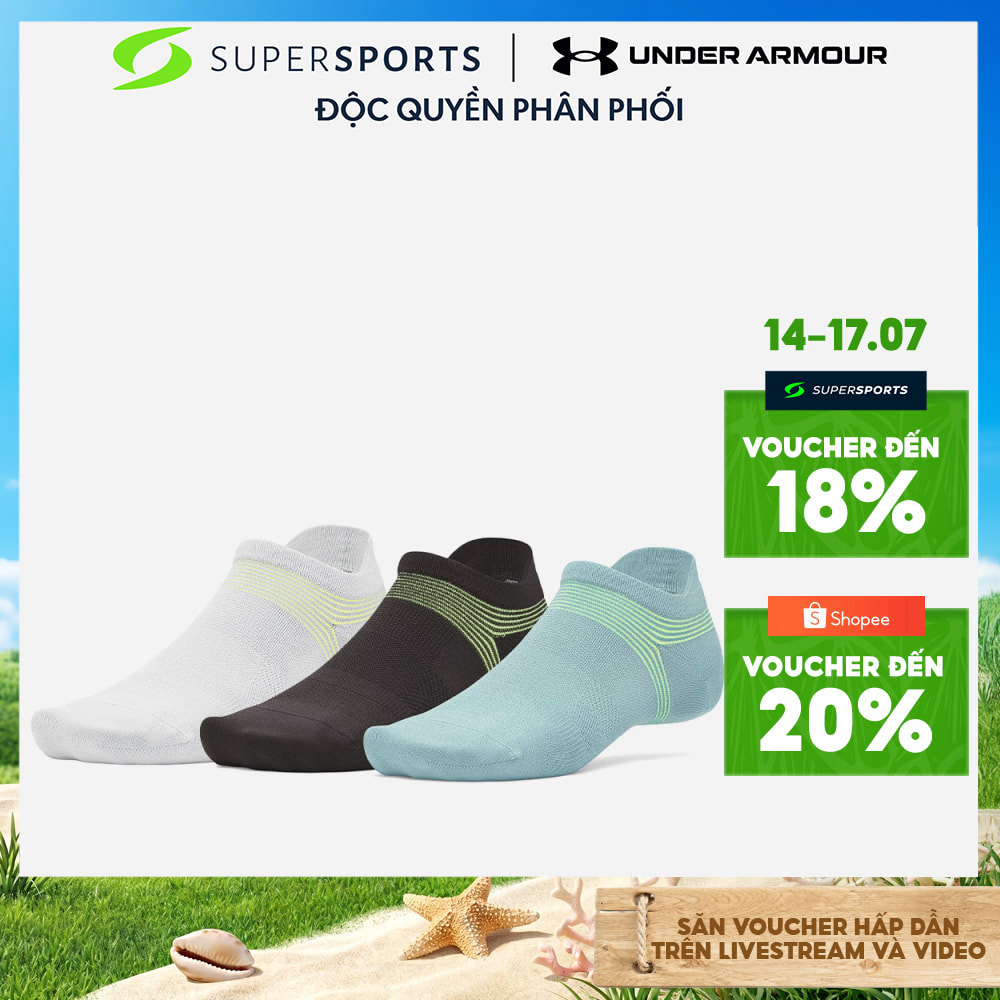 Vớ Thể Thao Under Armour Armourdry® Run Lite 3-Pack No Show Tab - 1386237-104
