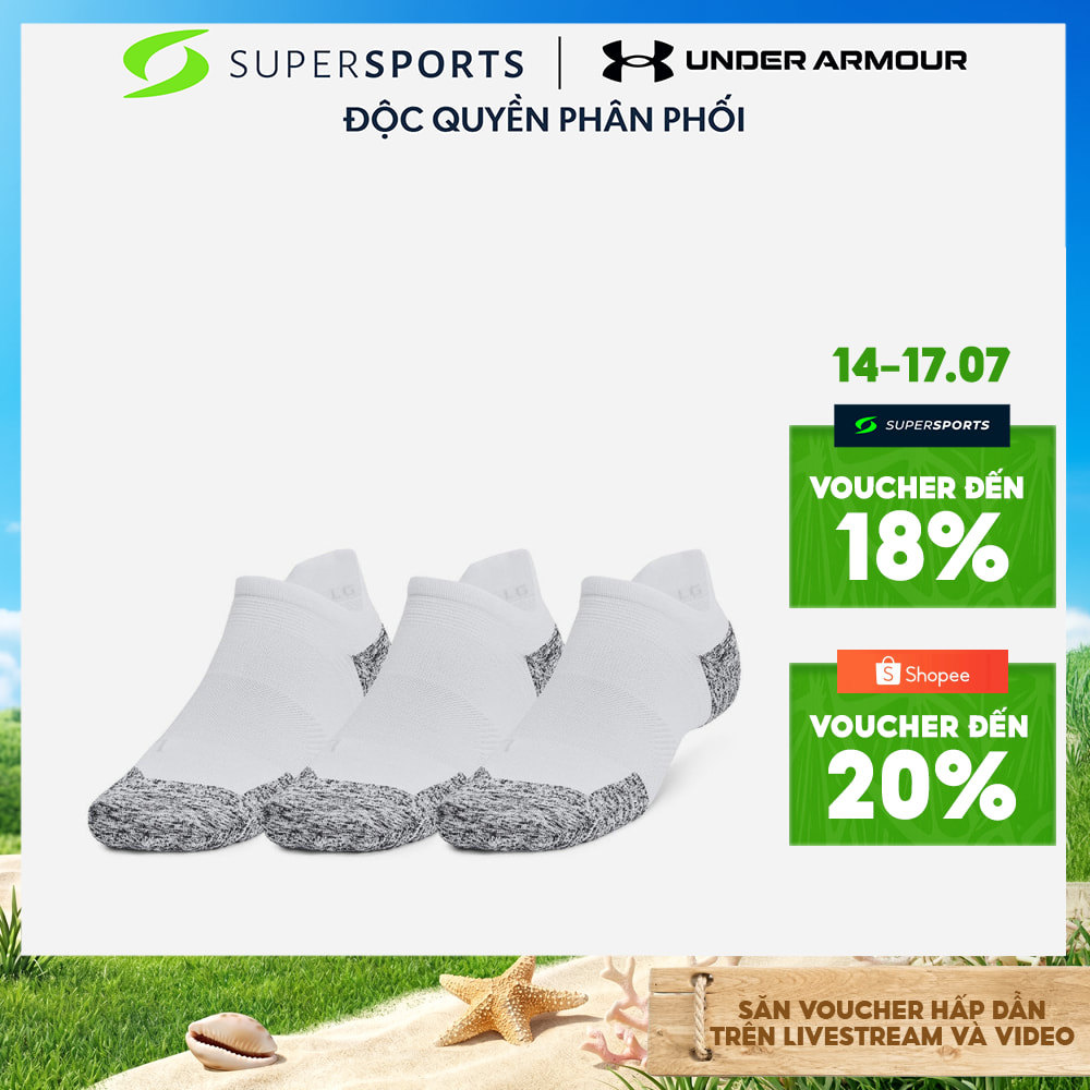 Vớ Thể Thao Under Armour Armourdry Cushion 3 Pack - Trắng - 1387044-100 ADS15