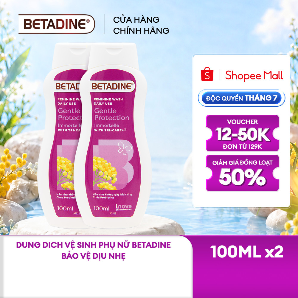 Bộ 2 Dung dịch vệ sinh phụ nữ Betadine Bảo Vệ Dịu Nhẹ