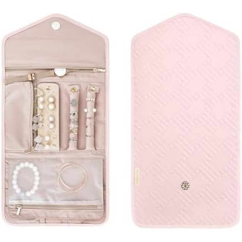 SMONT Jewelry Roll Organizer Travel Jewelry Rolls Up Organizer Pouch Bag Travel Small Foldable Jewel