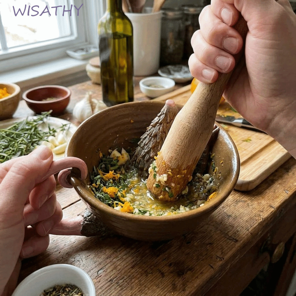 Bát mài hình chuột WISHY, Bát nghiền gia vị Bát chống trượt, Máy xay thực phẩm bằng nhựa ngộ nghĩnh 