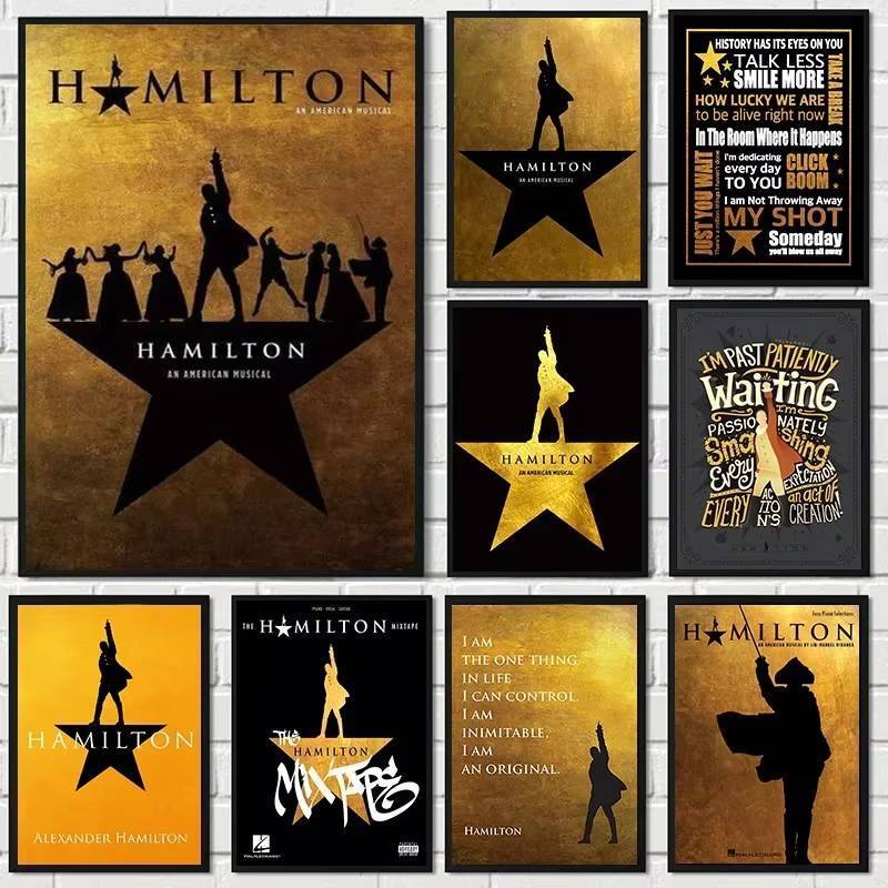 American musical Hamilton Canvas painting Alexander Hamilton Schuyler sisters Oil painting Wall pain