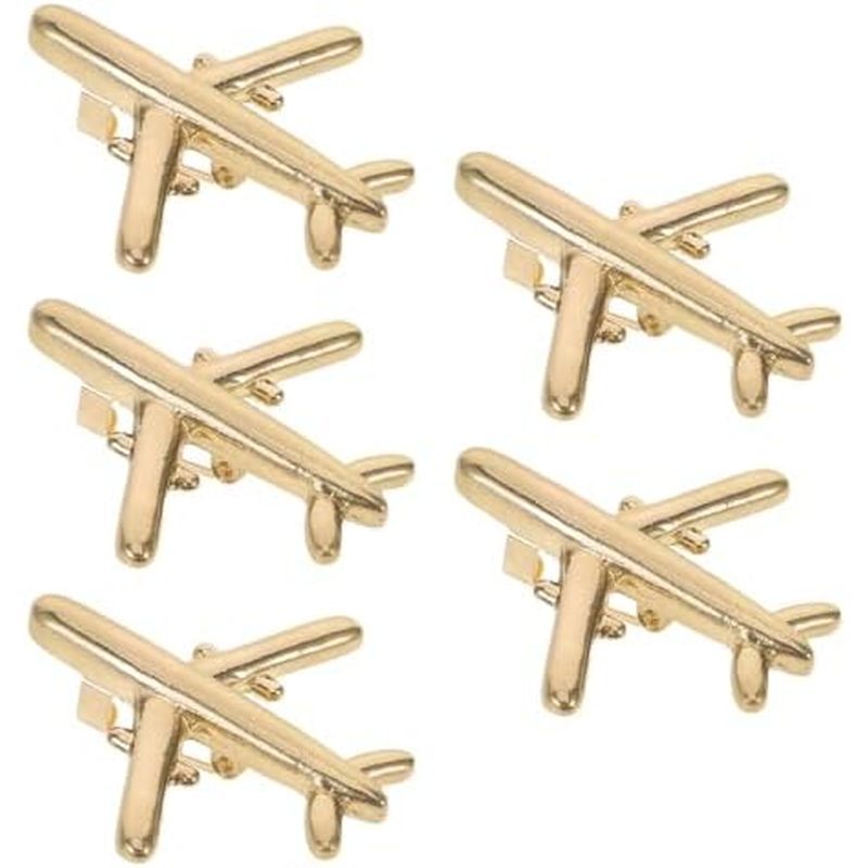 DOITOOL 5 Chiếc Máy Bay Pin Bộ Kim Loại Máy Bay Thổ Cẩm Cho Nữ Hàng Không S Máy Bay Ve Áo Chân Túi V