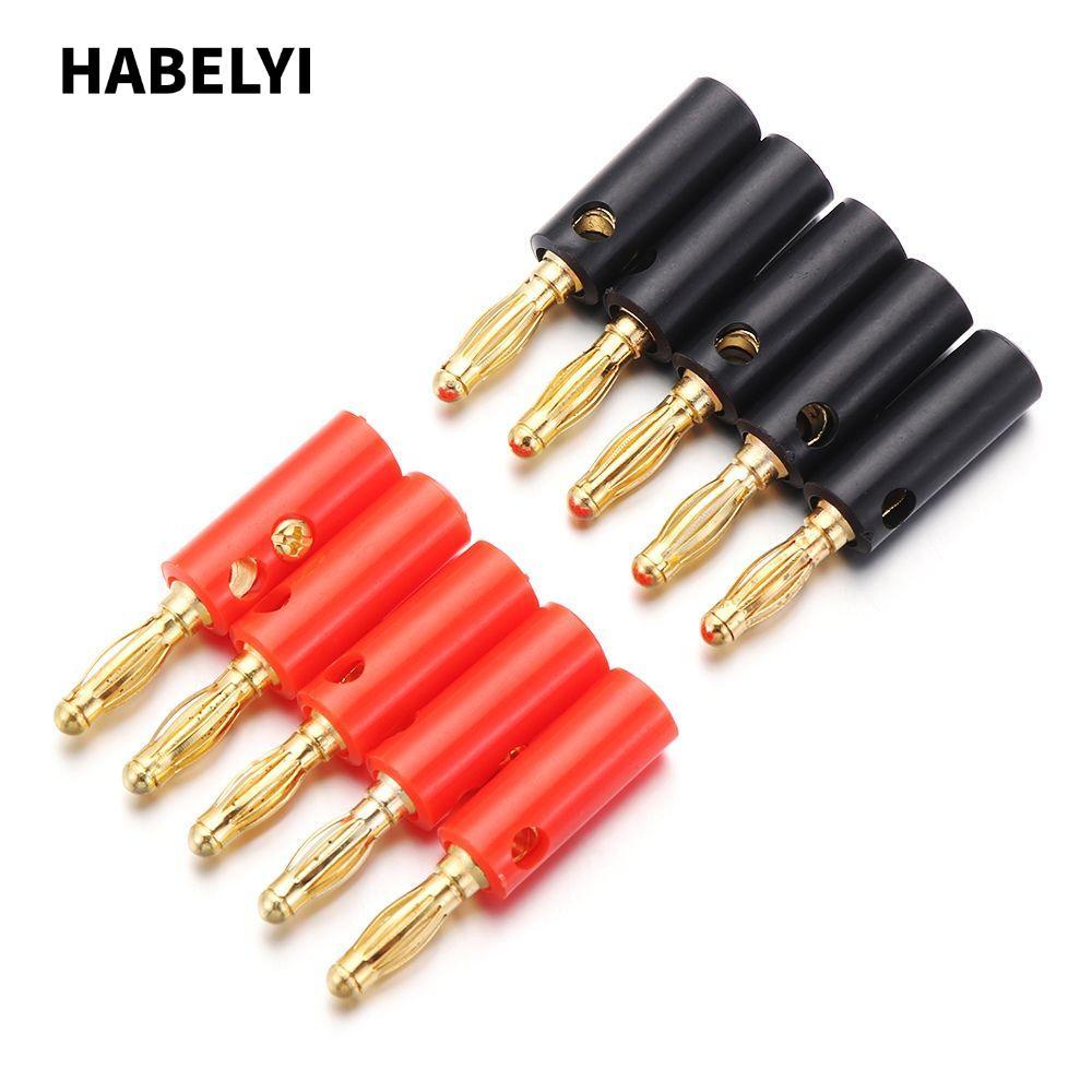 HABELYI Banana Plugs 4mm Adapter Jack âm thanh mạ vàng