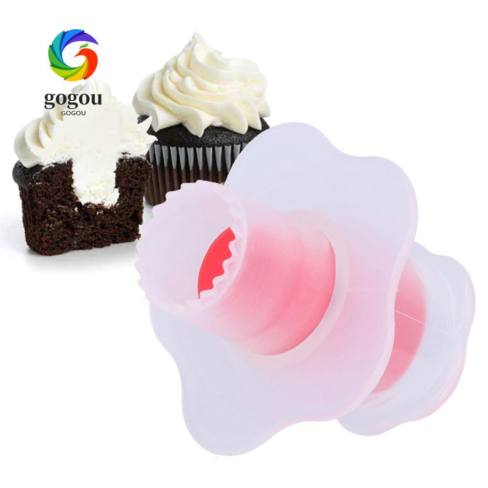 GOGOU 3 chiếc Cupcake Corer pit tông, PP Pink Cake Core Remover, Có thể tái sử dụng Dễ dàng sử dụng 
