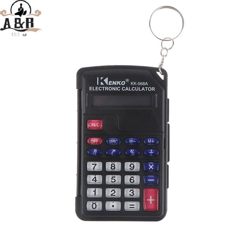 [A & B] Crystal Clear Keys Palm Clamshell Calculator Poet Máy tính học sinh Mini cầm tay Đồ dùng văn