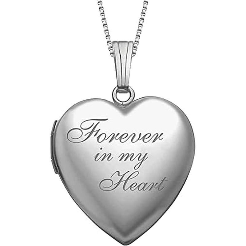 PicturesOnGold.com Forever In My Heart Locket Vòng cổ dành cho phụ nữ giữ hình ảnh bằng vàng bạc hoặ
