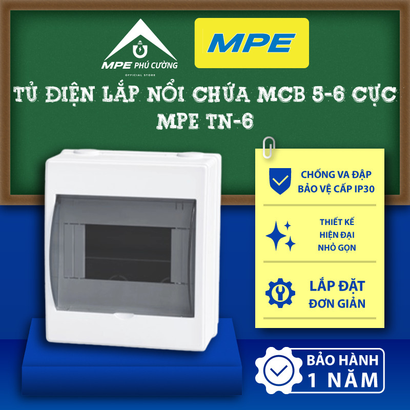 (CHÍNH HÃNG) MPE - Tủ điện lắp nổi chứa MCB IP30 Chính hãng MPE Phú Cường