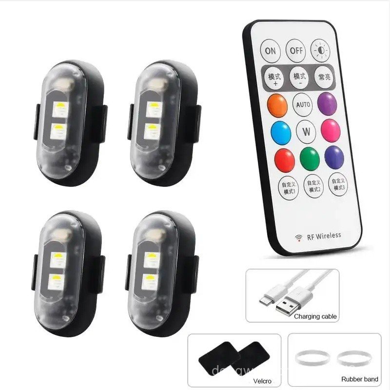 Đèn Led RGB Máy Bay Nhấp Nháy Đèn Xe Máy Đèn LED Vị Trí Không Dây Máy Bay Bay Trực Thăng Cảnh Báo