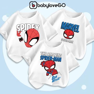 Áo bé trai BabyloveGO áo siêu anh hùng cộc tay chất thun cotton thoáng mát cho bé 2-12 tuổi
