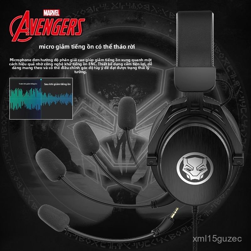 Tai nghe gaming chụp tai có dây 7.chuyên dụng máy tính nghe bước chân Black Panther GX600 bán chạy