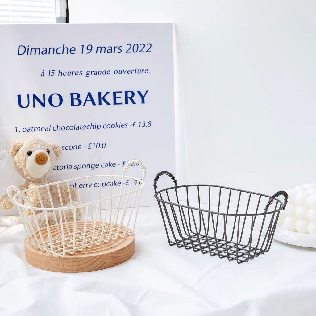 Multi-Purpose ins Desktop dormitory mini iron hollow-out prop fruit basket miscellaneous items12y Ne