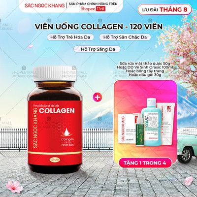 Collagen Sắc Ngọc Khang thế hệ mới 100% nguyên liệu nhập khẩu từ Nhật Bản [Hộp 120 viên]