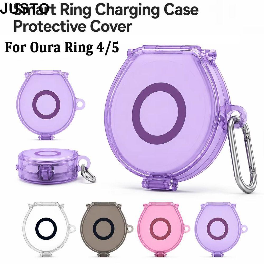 JUSTO Sạc Bảo Vệ, Đế Sạc TPU Lật, Vỏ Sạc Trong Suốt Chống Sốc Chống Trầy Xước Cho Oura Ring 4 / Ring