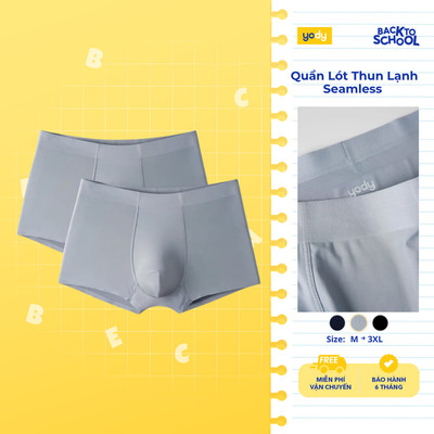 Combo 2 Quần Lót Nam Yody Dáng Boxer Trunks Thun Lạnh Seamless TRA MCUN25A023