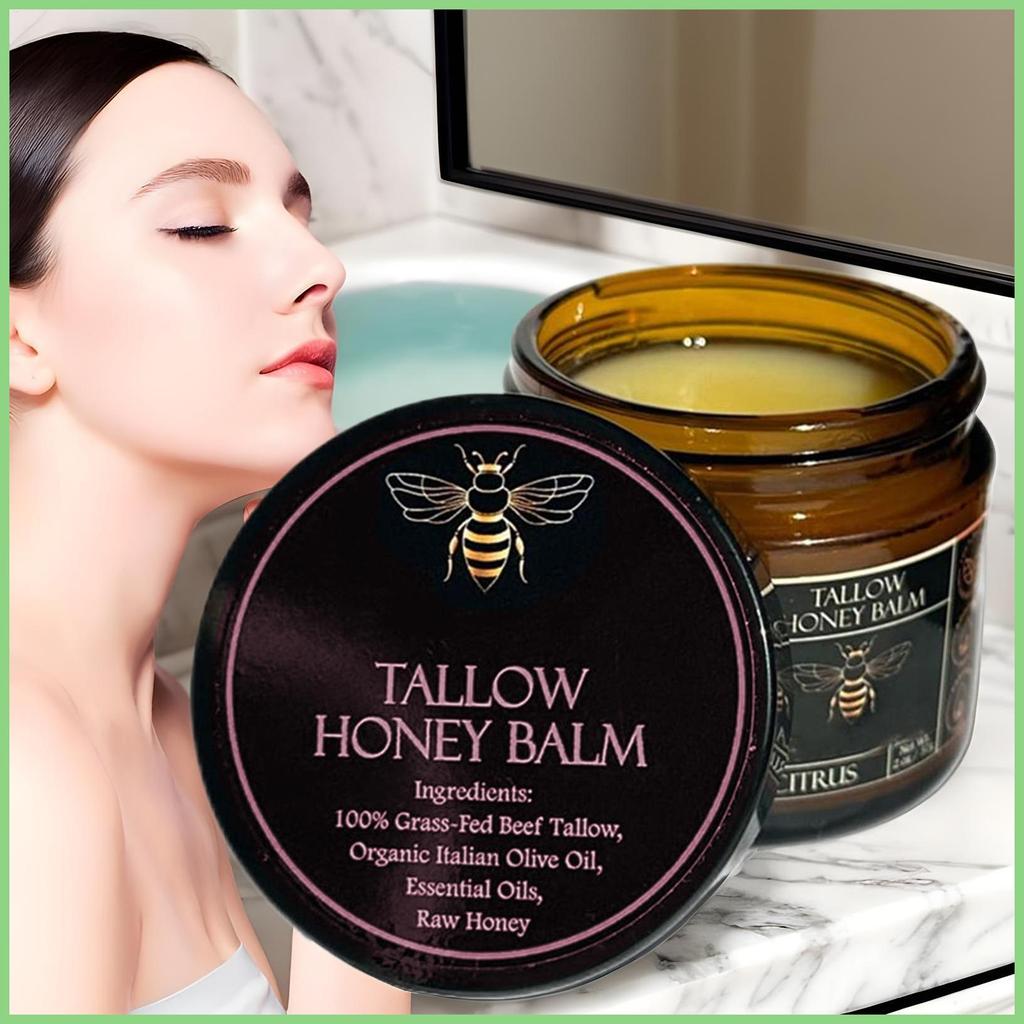 Whipped Tallow Honey Balm Grass-Fed Beef Tallow Balm Kem dưỡng ẩm Handmade Body Butter Body & Face p