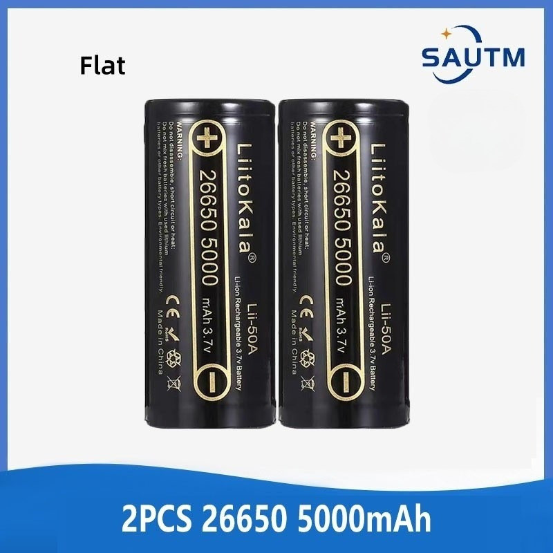 Pin sạc LiitoKala 26650 Li-ion 3.7V 5000mAh cho đèn pin LED