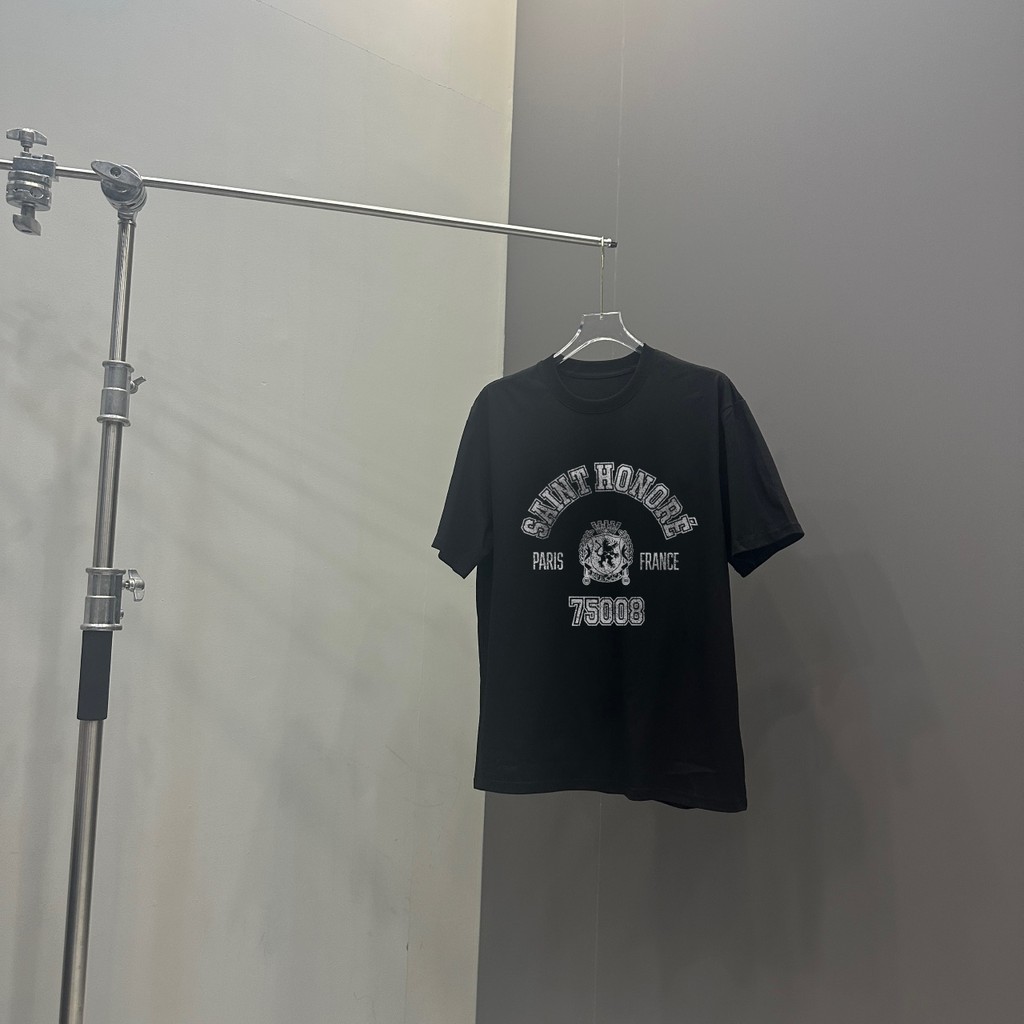 BALENCIAGA / BALENCIAGA / 2026 Áo thun ngắn tay cổ tròn cổ điển Nam Nữ dáng rộng Áo chui đầu cỡ lớn 