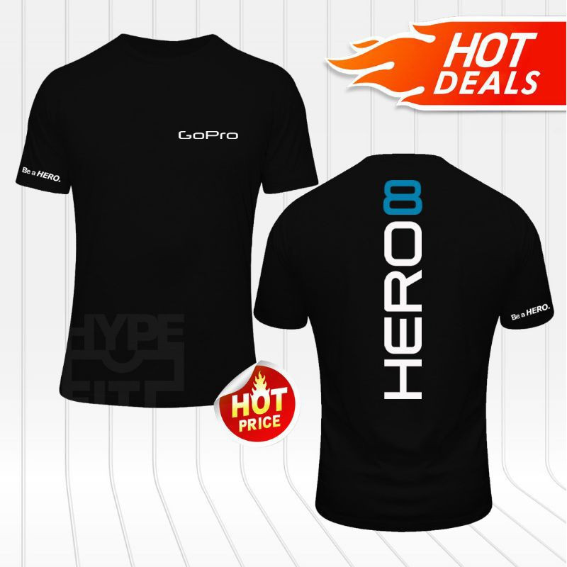 MỚI Gopro Go Pro 8 Camera Hành Động Logo Tee Áo Cotton 210 GSM SS Tay Ngắn Unisex Hàng Có Sẵn