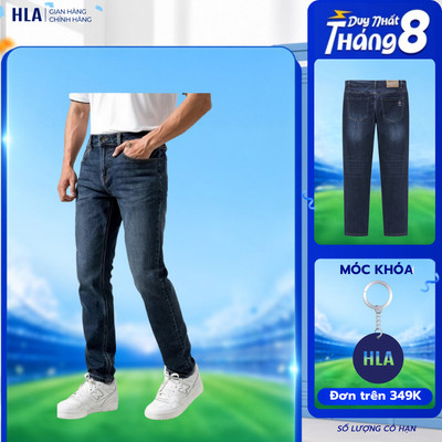 [HỎA TỐC 4H] Quần Jeans Nam HLA Cotton Co Giãn – Dáng Đứng Chuẩn Form