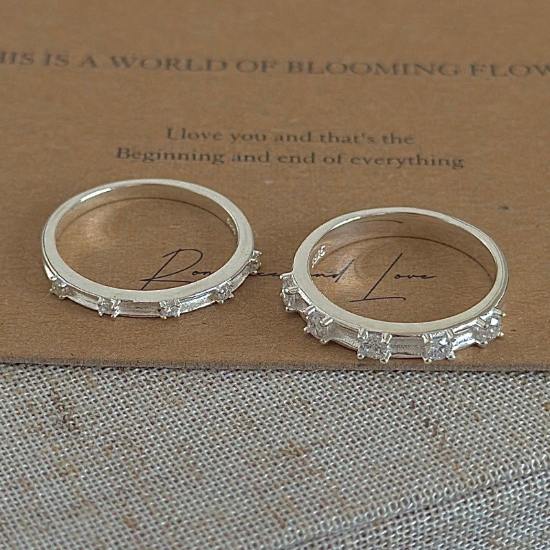 AI9X Ring stone s925Zirconium ring, pure silver jewelry, vintage style