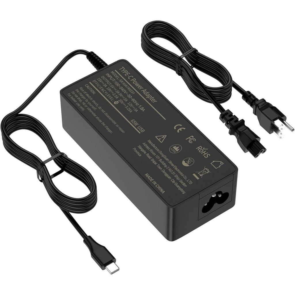 Đa Năng Sạc Chromebook USB C Sạc Laptop 45W 65W Sạc Nhanh Thay Thế Cho Lenovo Thinkpad, HP, Dell Lat