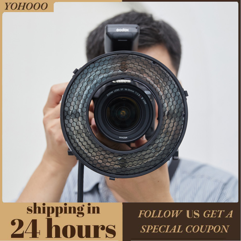 yohooo Godox R200-HC40 40° Flash Lưới Tổ Ong Chất Liệu Kim Loại Cho Phụ Kiện Máy Ảnh Đầu Vòng R200