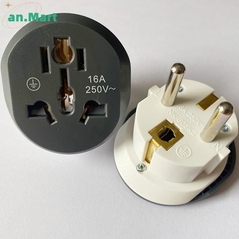 AN.MART 1 Bộ Chuyển Đổi Phích Cắm EU Đa Năng 16A USto EU Bộ Chuyển Đổi Soet AU US UK CN Sang EU CỦA 