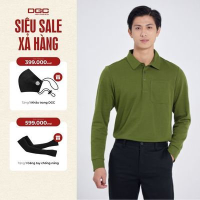 Áo polo dài tay DGC Áo có túi ngực trái, cửa tay bo phong cách trẻ trung - WAPBC06M