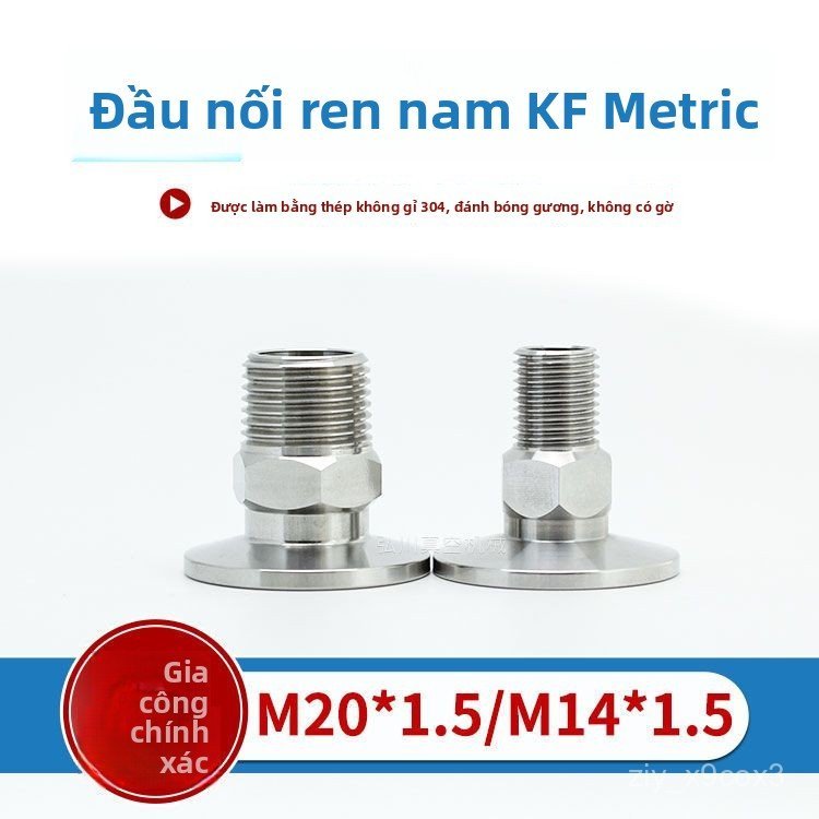 Khớp nối ren ngoài cho đồng hồ chân không KF16 KF25 bền chặt kín khí chuẩn xác