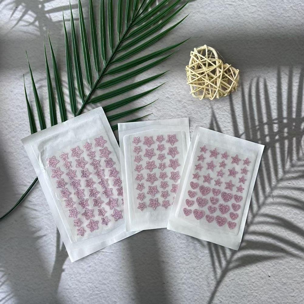Hydrocoloid Acne Sticker Glitter Powder Star Peach Patch Acne Cover Sticker Acne Heart Shiny E3