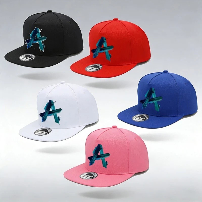 Urban Streetwear Brushstroke Mũ bóng chày in hình, Mũ vành phẳng Snapback có thể điều chỉnh