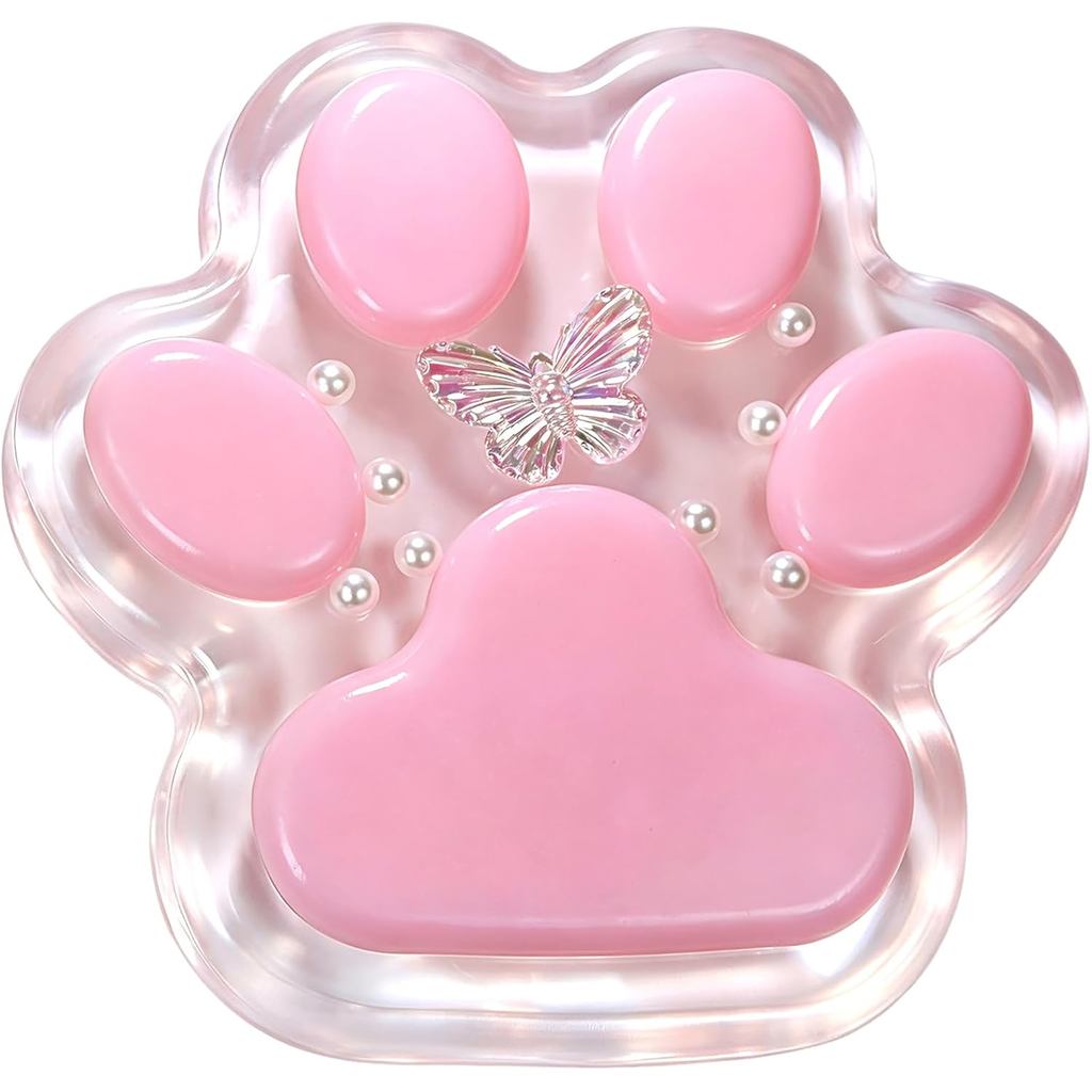 Taba Squishy Paw, Kawaii Crystal Butterfly Taba Squishy Paw