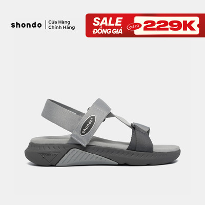 Giày Sandal Nam Nữ Shondo F7R Nhẹ Đi Học Đi Chơi Màu Xám F7R2021