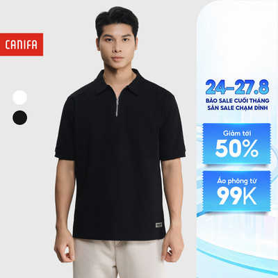 Áo polo nam CANIFA cổ kéo khóa 8TP25C005