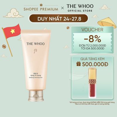 [THE WHOO OFFICIAL] Sữa rửa mặt bọt mịn sạch sâu và dưỡng ẩm THE WHOO Gongjinhyang Clarifying Cleansing Foam 180ml